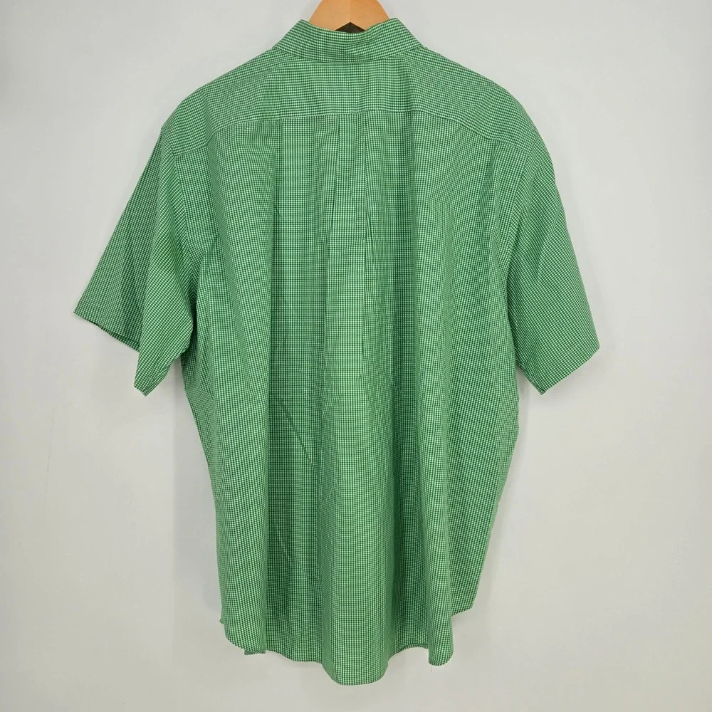 Polo Ralph Lauren Mens 2XB Green Gingham Short Sleeve Button Down Shirt Preppy